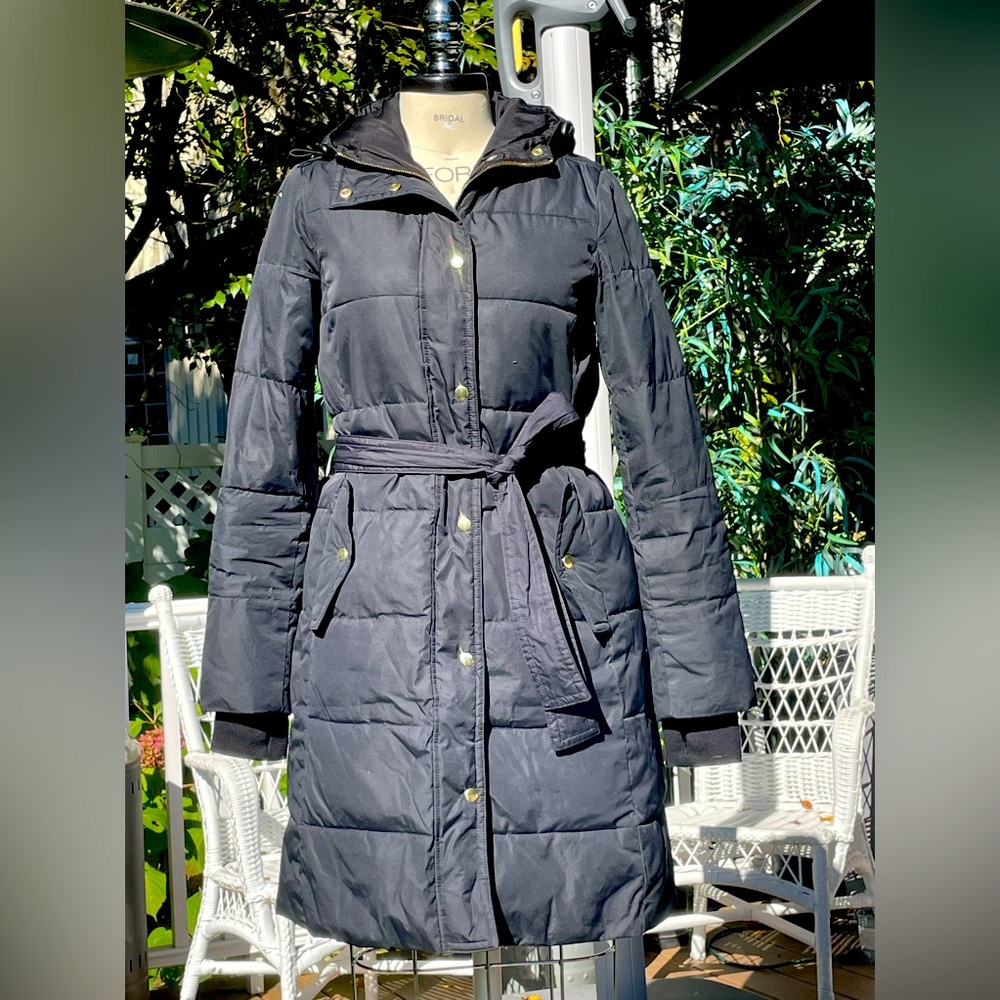 J Crew Mercantile long puffer. Like new excellent condition. Black size XS